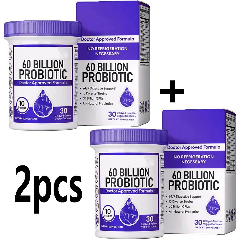 

2 bottles probiotic capsules to improve the intestines digestive system enhance immune system promote bone health health food