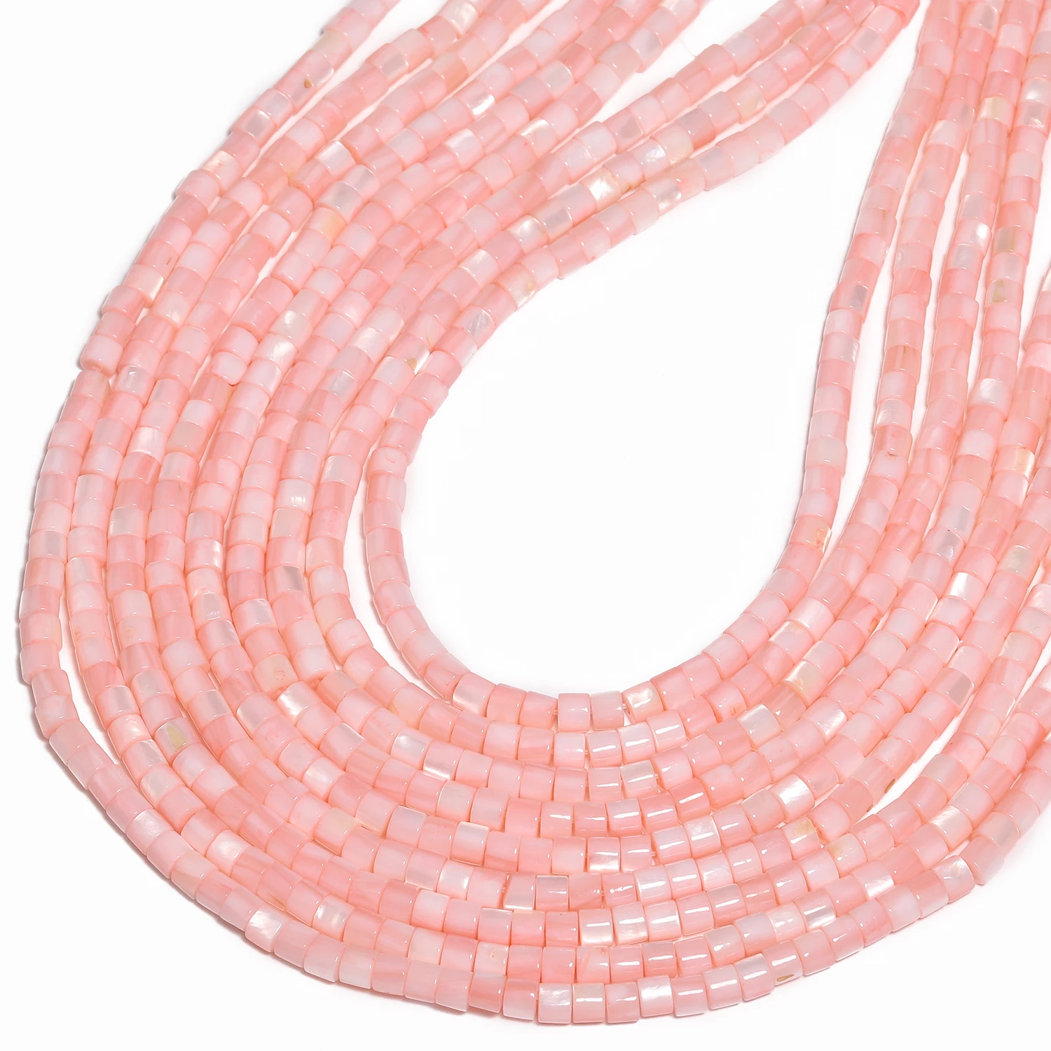 Розовые бусины из натурального камня с жемчугом и ракушками 4x3 мм форма