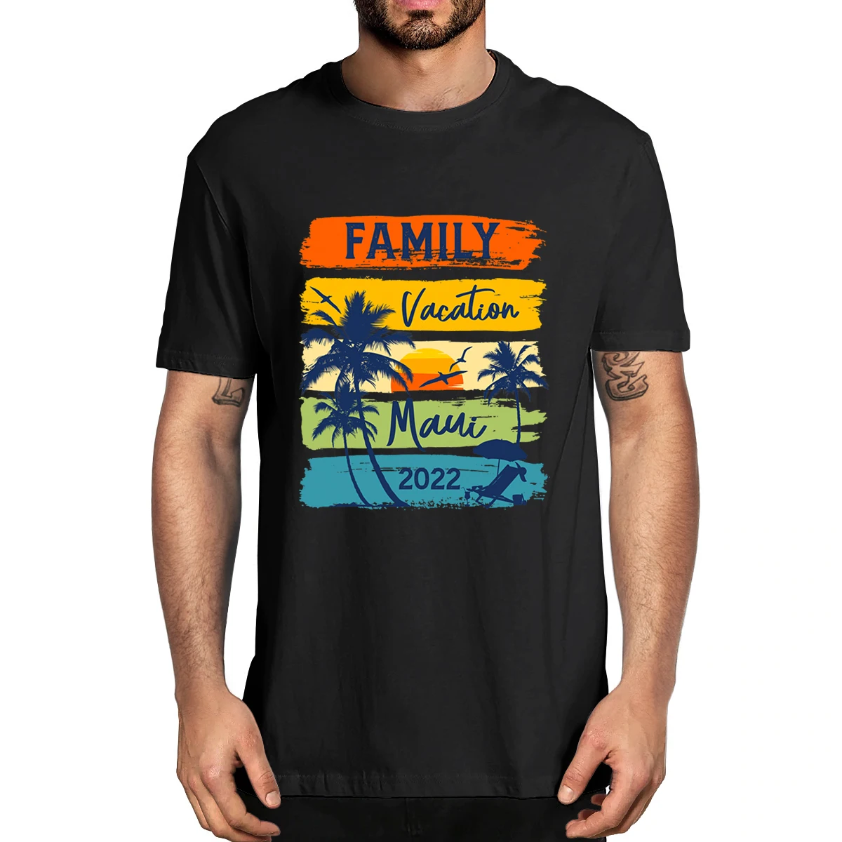 

XS-5XL 100% Cotton Hawaiian Vacation 2022 Matching Vintage Funny Men's Novelty Maui Hawaii Graphic T-Shirt Tee Casual Streetwear
