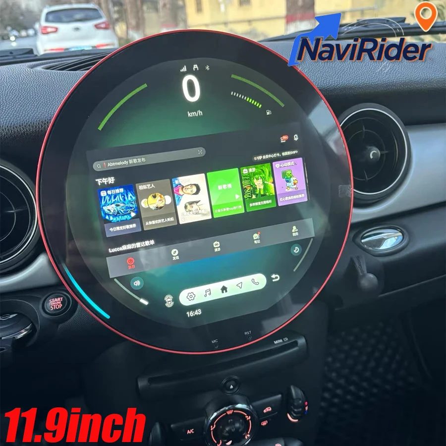 Фото 11,9-дюймовый экран для BMW Mini One Cooper R55 R56 Peaceman Mini Clubman 2007-2014, Android Auto, GPS, CarPlay, аудиосистема, головное устройство для автомобиля №1