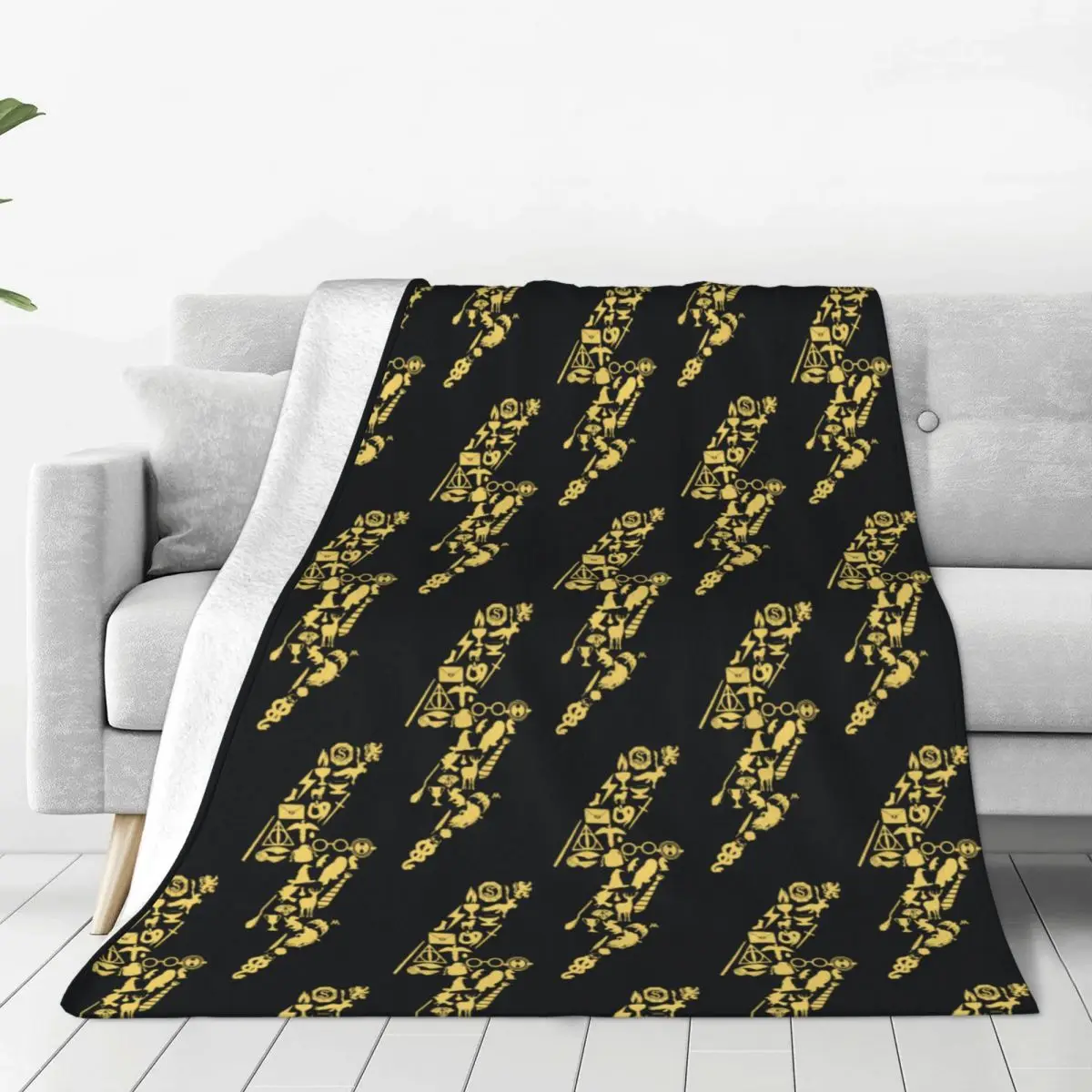 

Lightning Bolt Symbols Soft Flannel Throw Blanket for Couch Bed Warm Blanket Lightweight Blankets for Sofa Travel Blanket