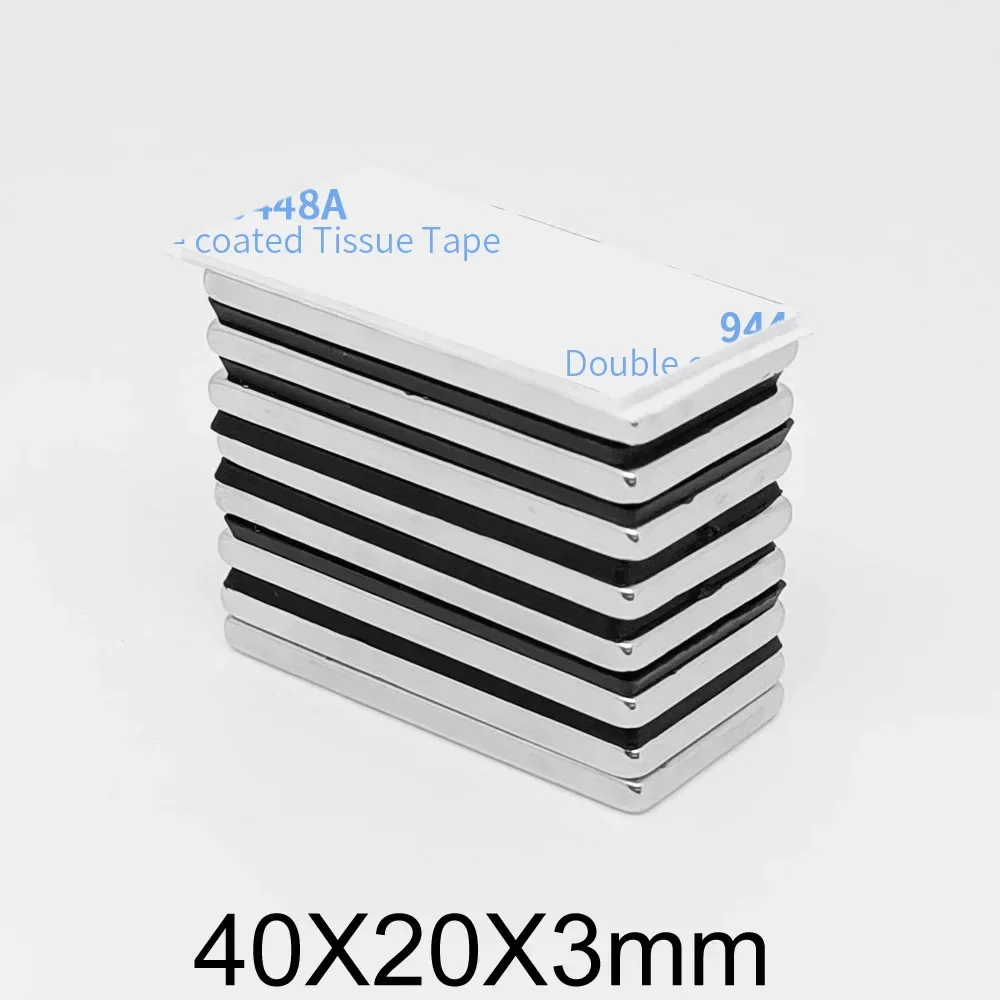 Блок-поисковый магнит 40x20x3 мм с самоклеящимся 3 м 40*20*3 квадратный сильный