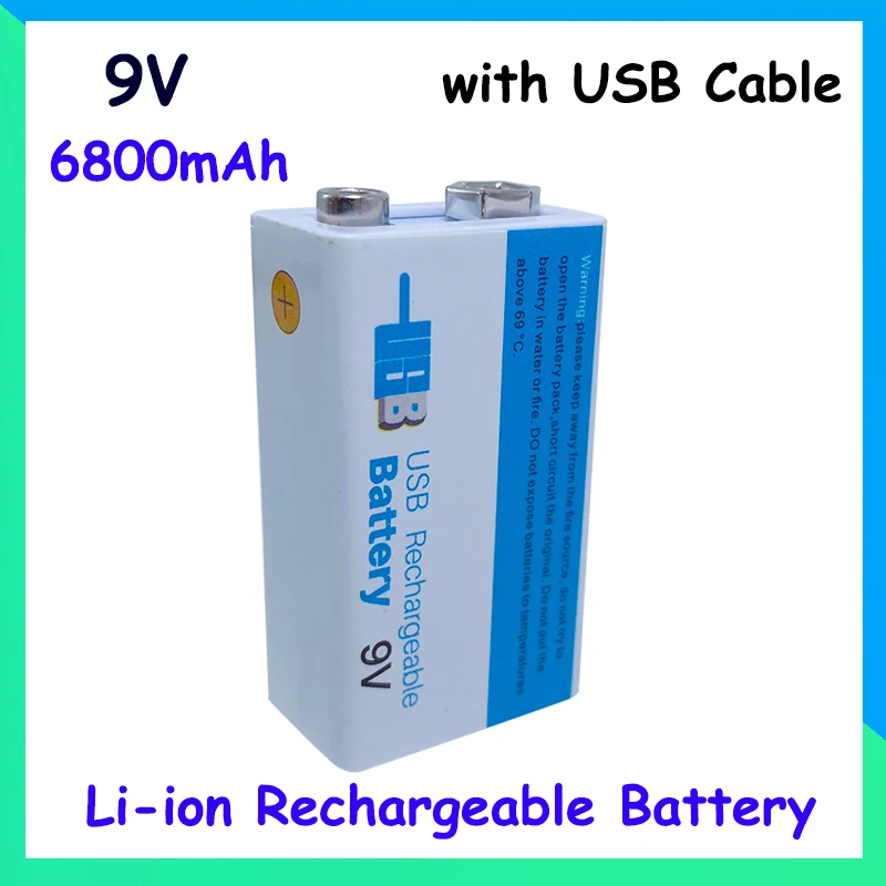 

Li-ion Rechargeable Battery9V6800mAh Micro with USB Battery for Multimeter Microphone Toy Remote Control KTV Using Spare Battery