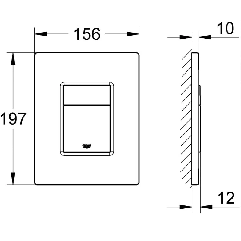 Адаптируется к скрытой баке для воды GROHE панель смыва пневматическая двойная