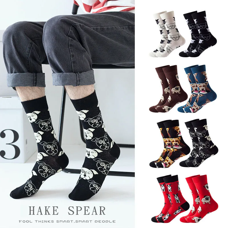 

5/1Pairs Spring Summer New Stockings Adult Cotton Cartoon Cute Dog Animal Socks Trend Socks