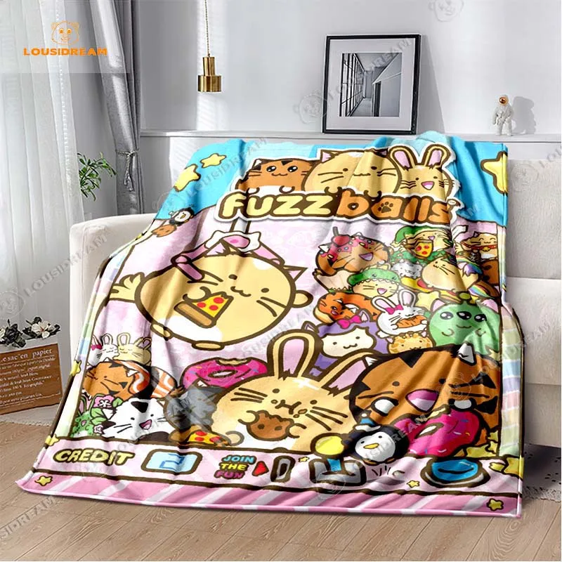 

Фланелевое Одеяло Fuzzballs с мультяшным рисунком, милый мультяшный плакат, мягкое покрывало для кемпинга для взрослых с 3D рисунком