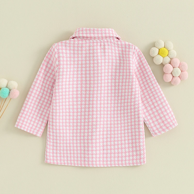 

Toddler Girl Shirt Jacket Plaid Print Long Sleeve Button Cardigan Winter Coat for Infant Baby Spring Fall Outwear