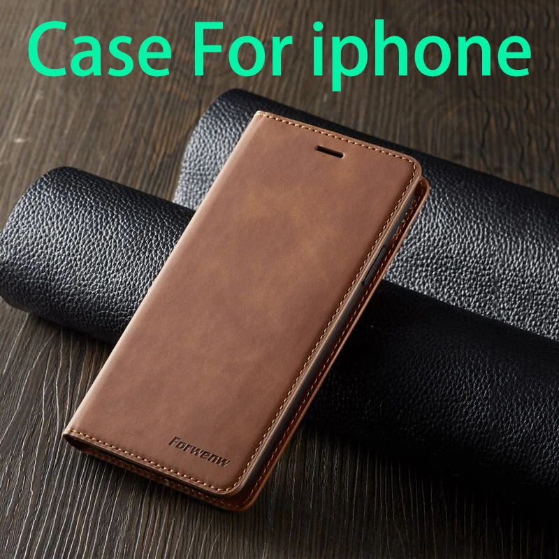 

2022 FO6 для iPhone 7 6 6S 8 Plus чехол SE 5 S Роскошный кожаный бумажник Магнитный флип-чехол для iphone 11 12 13 Pro X XR XS Max Phone