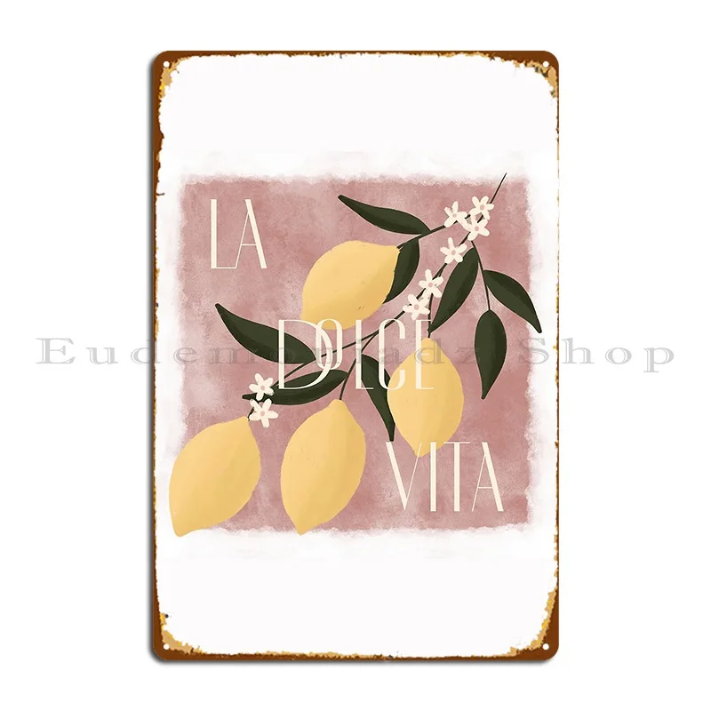 Розовый металлический знак La Dolce Vita Настенный декор настенная пещера