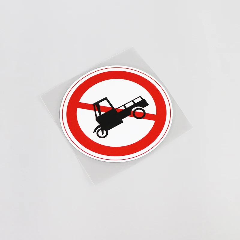 

1 Piece 10.3CM*10.3CM Fun Prohibit Tricycle Traffic Reflective Car Sticker Decal PVC Accessories