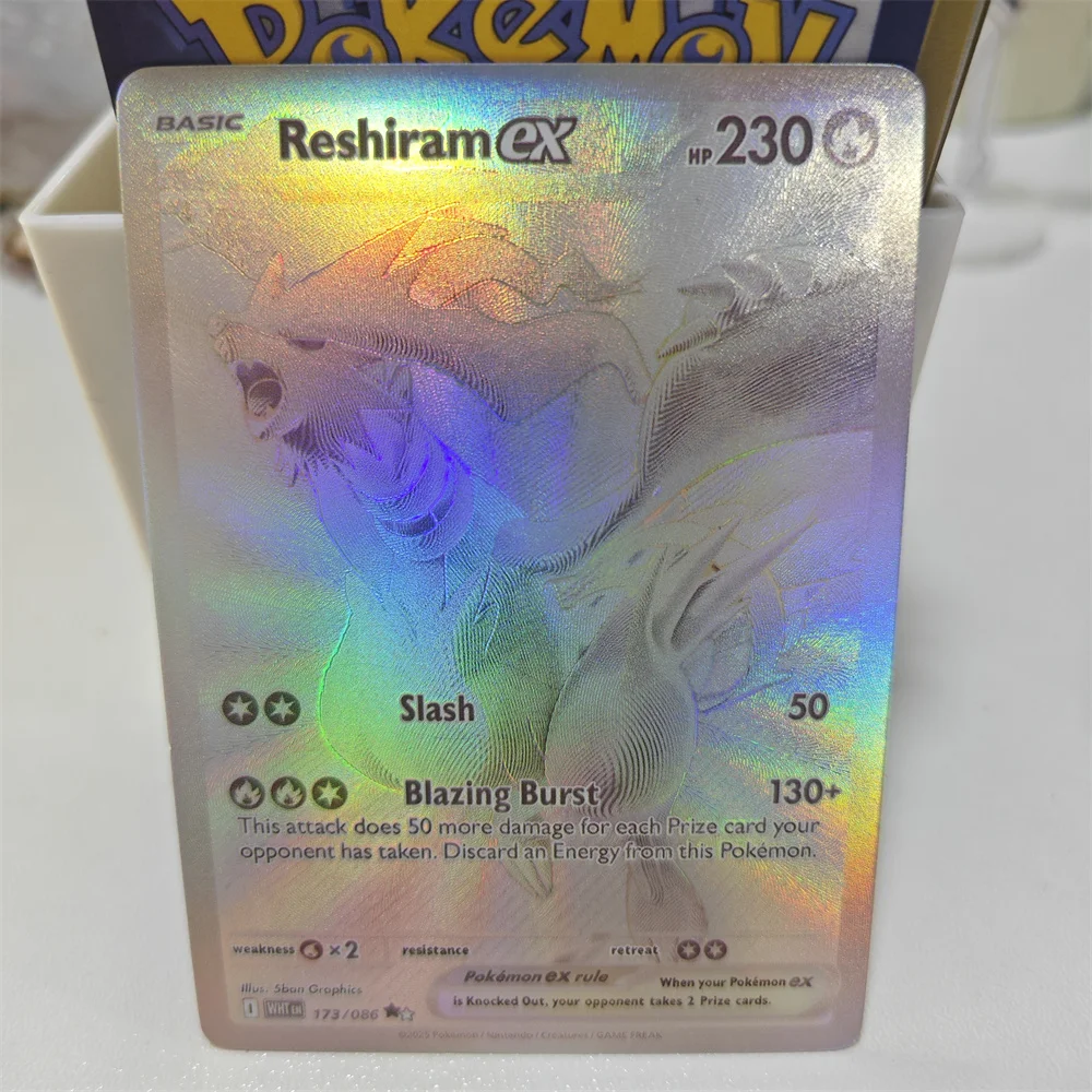 Фото Коллекционные карты TCG Zekrom Ex: Reshiram Blazing Burst 166/086 Slash – Изысканные игровые карты с лазерным эффектом для самостоятельного изготовления игровых реквизитов №4