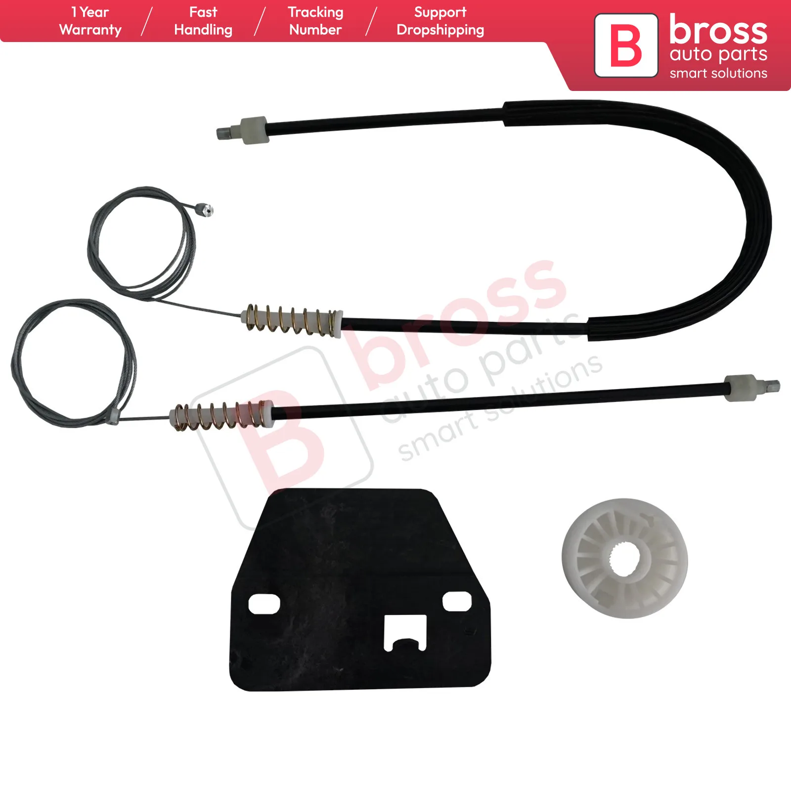Комплект оконных регуляторов Bross BWR1132 передняя правая дверь FRH:7700352495 для Master 2 Mascott