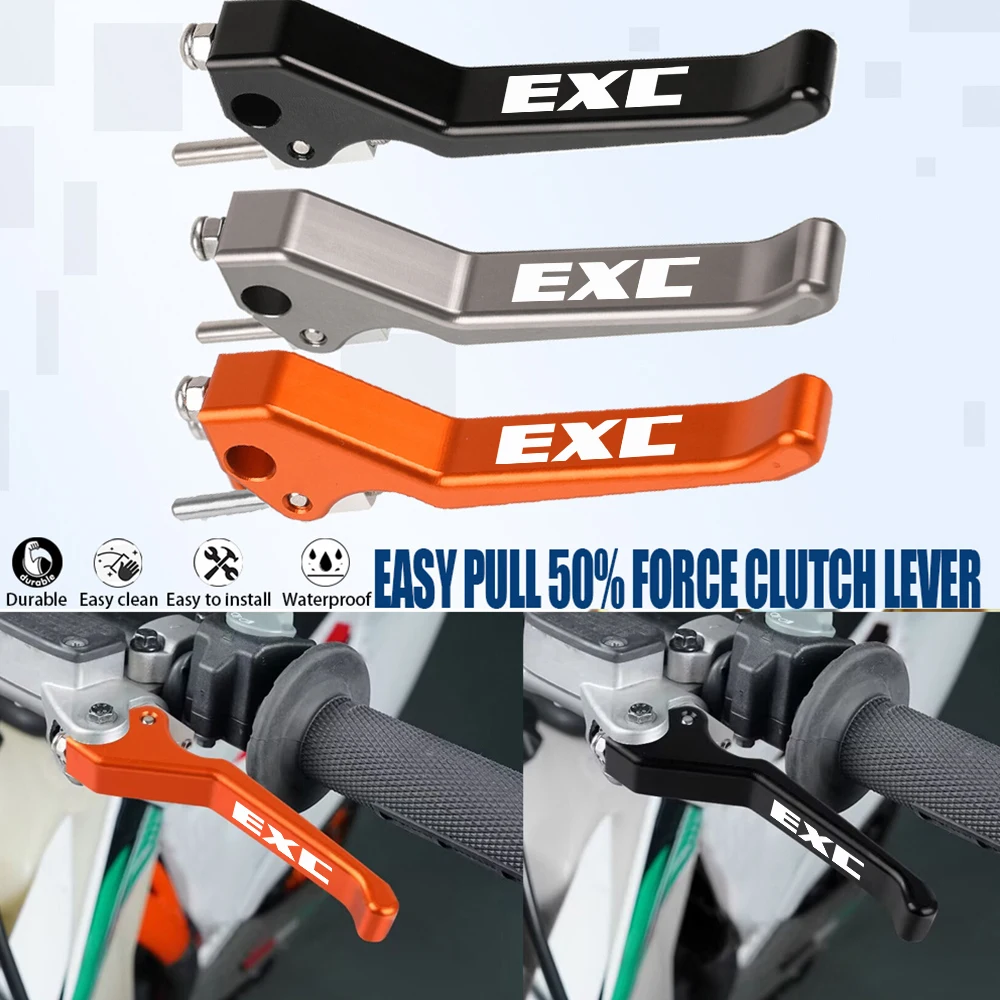 

For EXC 125 200 250 300 400 450 500 530 Exc 2011 - 2023 2022 2021 2019 Motocross Easy Pull 50% force reduction Clutch lever