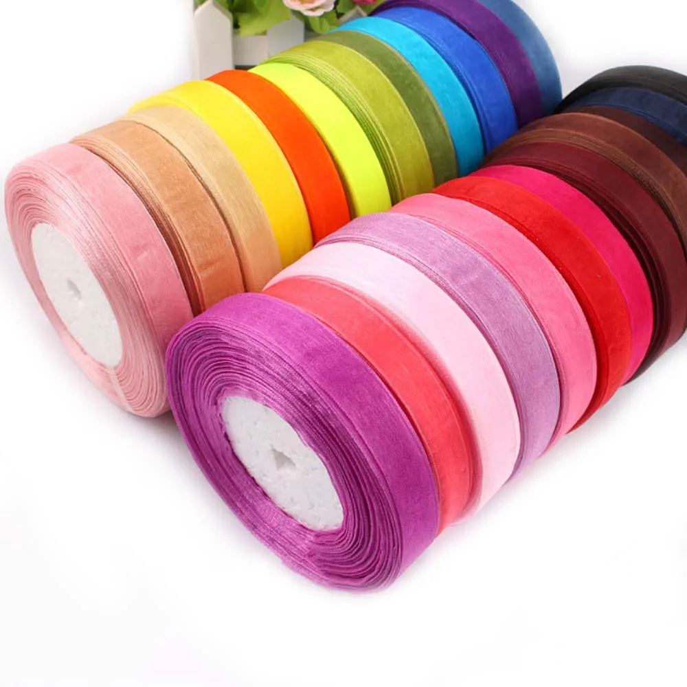 

45 Meter/Roll 20mm Organza Ribbons Gift Wrapping Birthday Wedding Party Home Decoration DIY Crafts Chiffon Ribbons