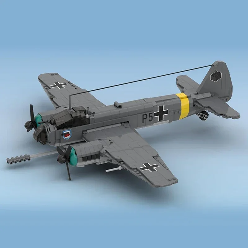 Модель военного самолета Junkers Ju 88 истребитель Moc строительные кирпичи технология