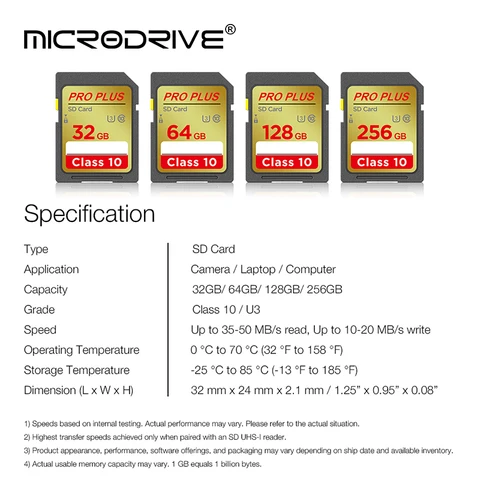 MicroDrive карта SD 16/32/64/128/256 ГБ
