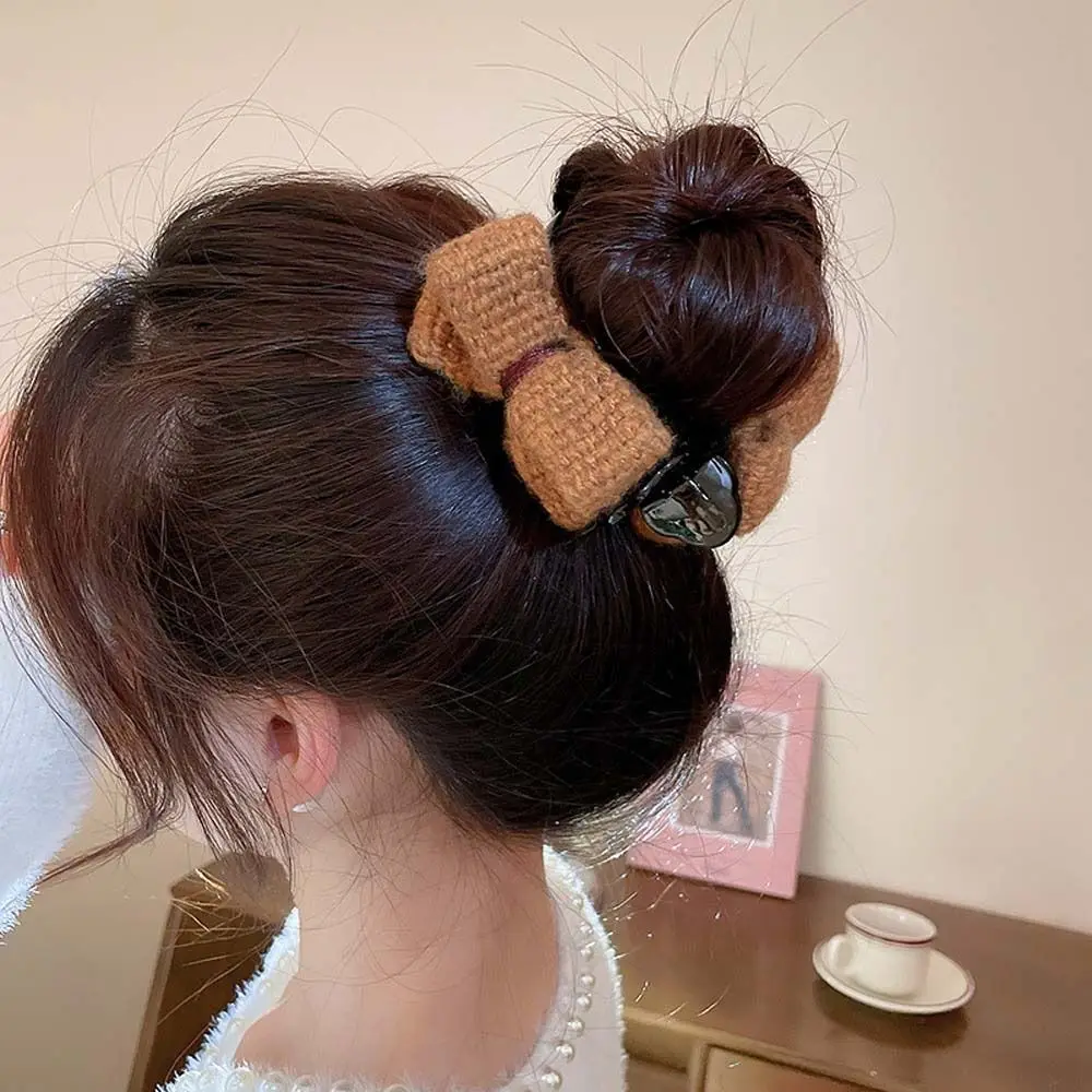 

Подарок для девочек, зимняя шпилька для волос из искусственной шерсти, корейский головной убор, заколка-пряжка с бантом, заколки для волос с ...