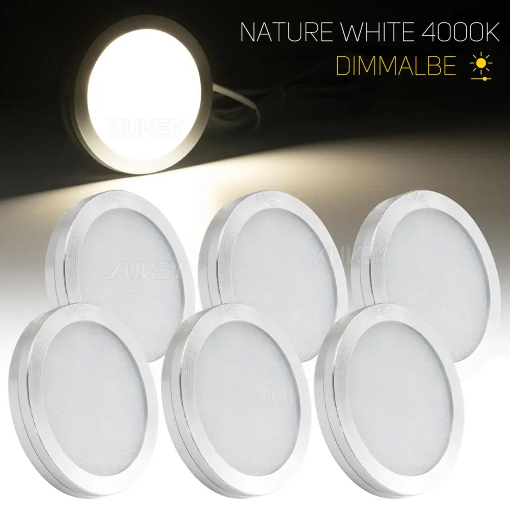 6x круглых 60 мм 2 4 дюйма внутреннее освещение для автофургона белого цвета 4000 К с