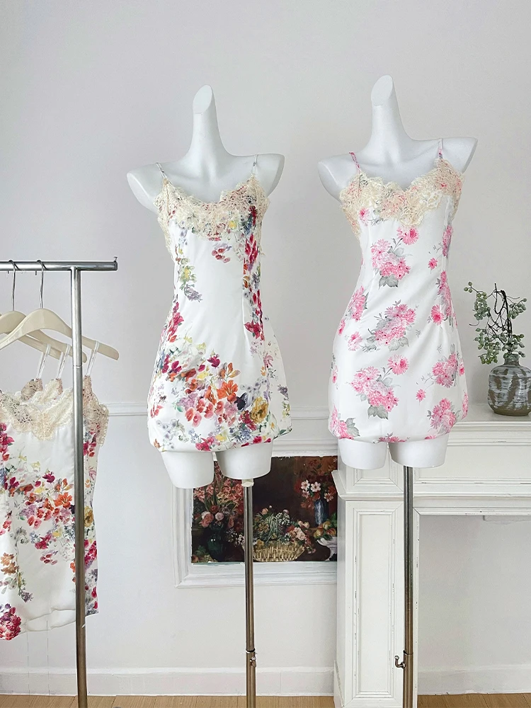 Женское ТРАПЕЦИЕВИДНОЕ ПЛАТЬЕ с цветами винтажное кружевное мини-платье без