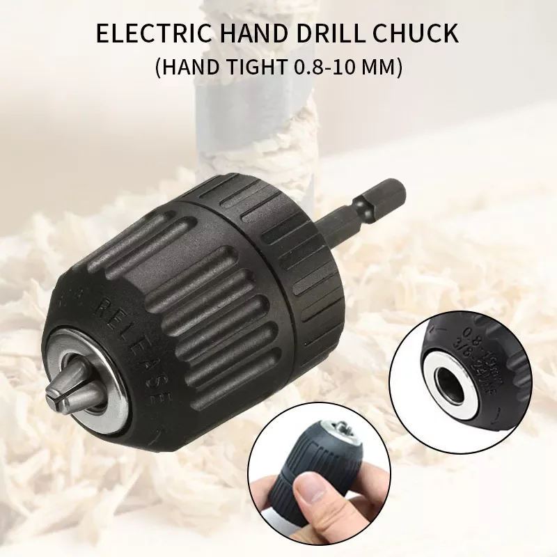 

Quality 0.8-10mm Clamping Range Driver Tool Accessories Keyless Adapter Hex Shank Drill Chuck