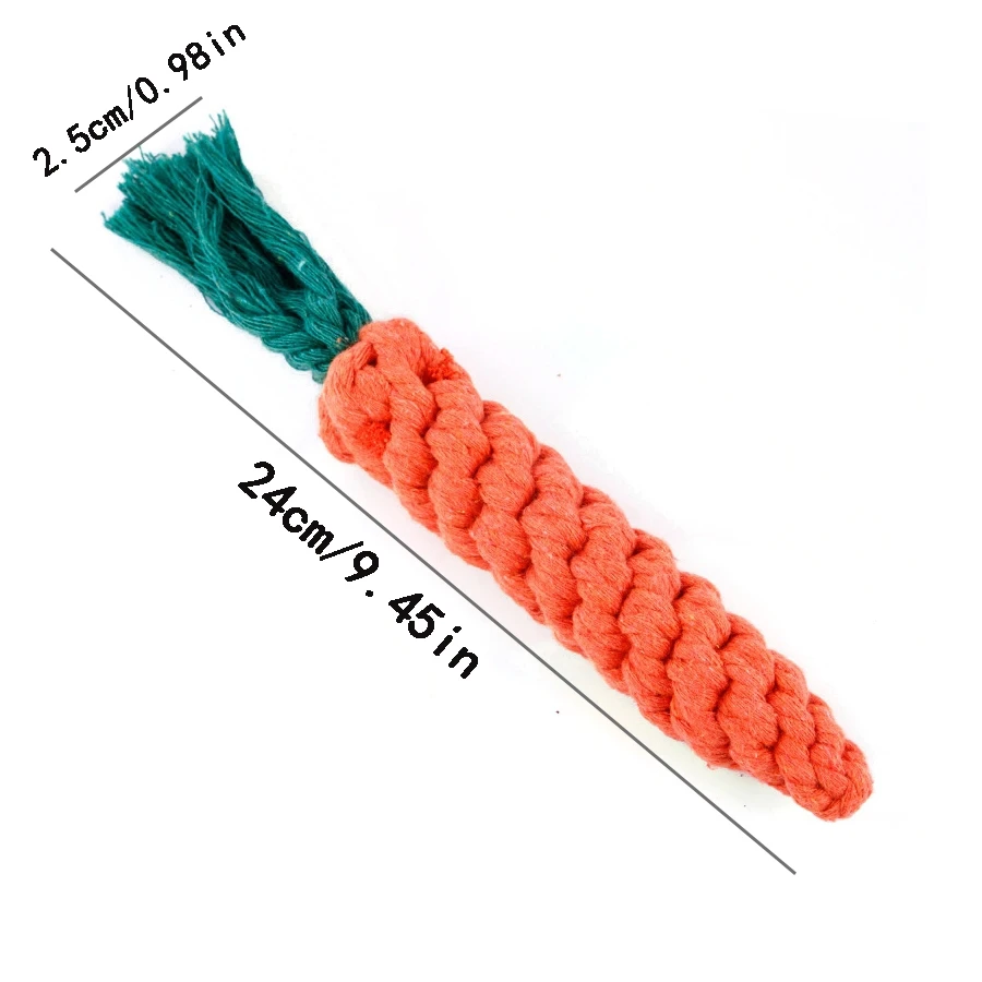 1 Шт. Жевательная Игрушка Для Домашних Животных Хлопковый Узел В Форме Моркови