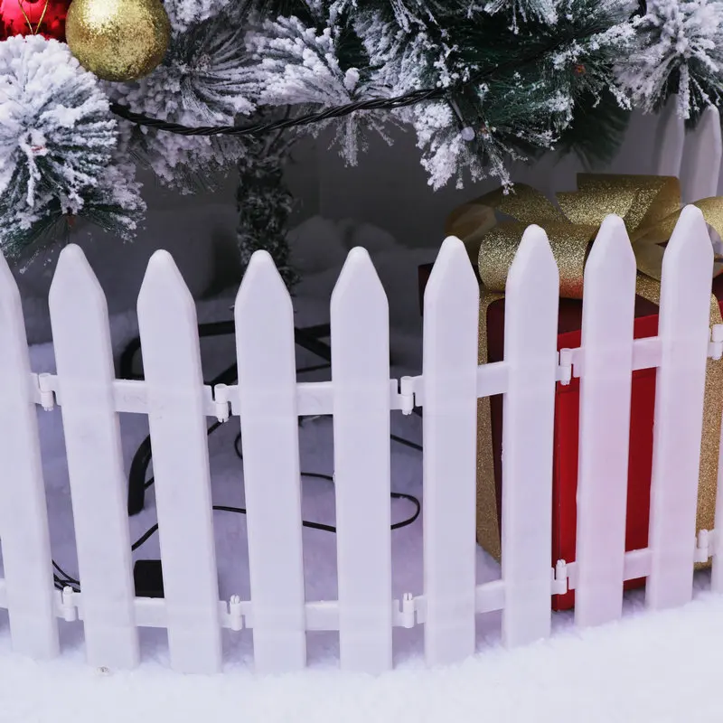 

Рождественский пластиковый забор, рождественская елка, украшение для окна, декор 2021, украшения для рождевечерние, товары для дома и улицы