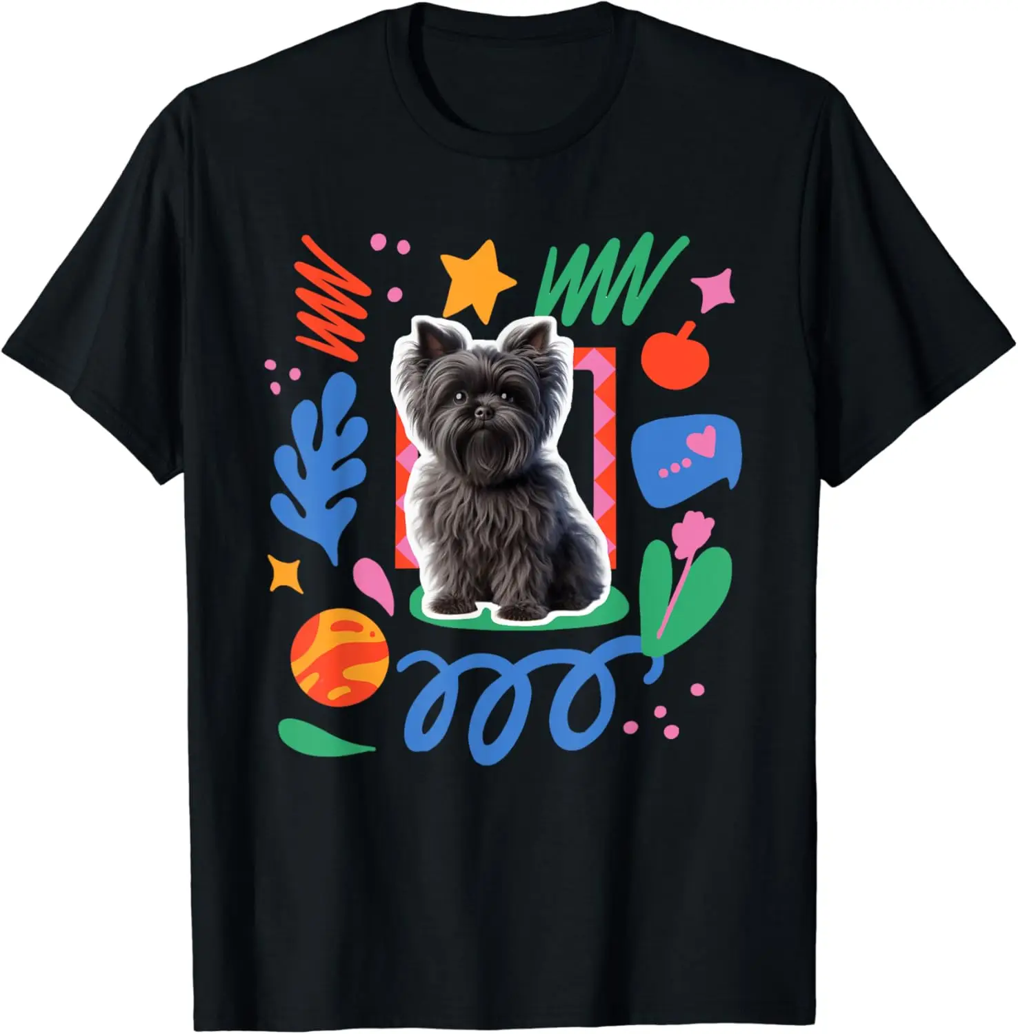 Футболка Affenpinscher с принтом собаки игривый дизайн хлопковая рубашка в стиле ретро