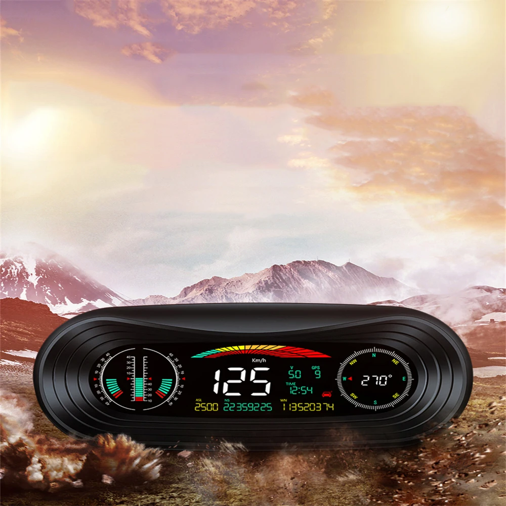 Car Head Up Display Outdoor Travel Auto Multifunction HUD With For GPS Speedometer Fatigue Driving Alarm Vehicle Accessories