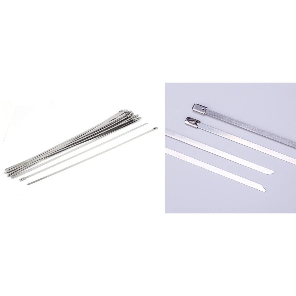 

304 Stainless Steel Cable Ties Self-Locking Cable Ties, Multi-Function Exhaust Winding 100 Pieces Of Cable Ties