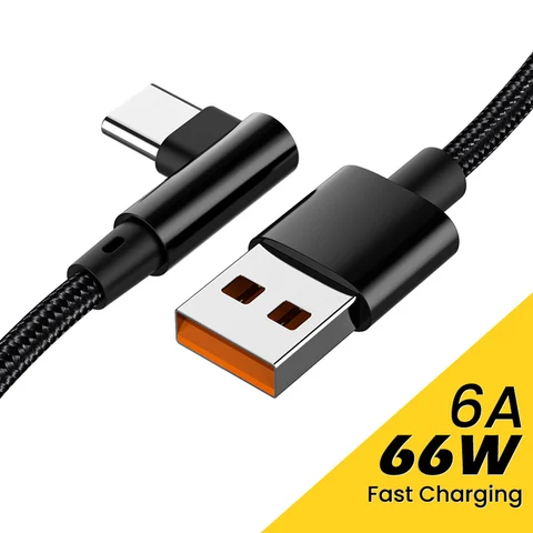 USB-кабель с углом 90 градусов, 66 Вт, 480 Мбит/с