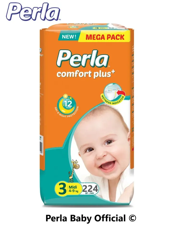Комплект подгузники Perla Mega Midi 4-9 кг