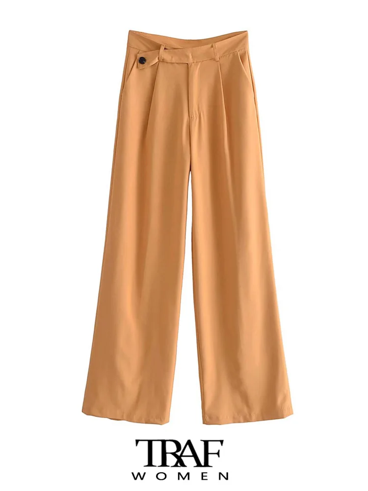 

Брюки женские Асимметричные с боковыми карманами и молнией, средней посадки