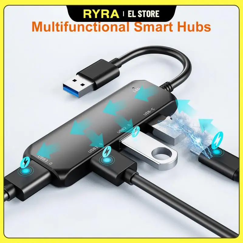 

RYRA 4 In 1 Type C 3.1 Hub Usb 3 0 Docking Station 5Gbps USB 3.0 Splitter Adapter For Macbook Nintendo Switch Laptop Accessories