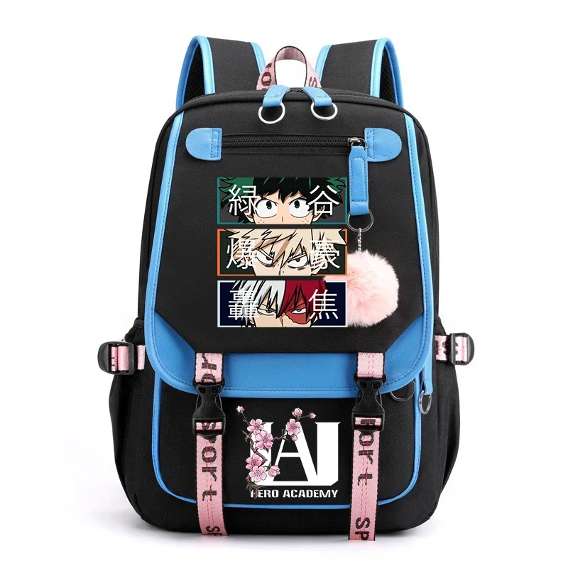 Рюкзак с зарядкой через USB My Hero Academia Shoto Todoroki Bakugou Deku аниме-рюкзаки для школы сумка