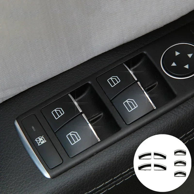 

Для Mercedes-Benz E W212 C W204 GLK X204 ML GL W166 X166 Последняя автомобильная наклейка 7 шт./компл. наклейки на кнопку подъема двери, наклейка на кнопку