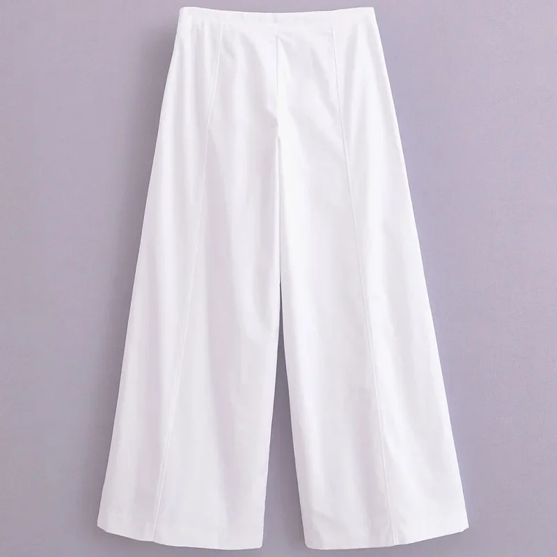 Брюки TRAF женские с широкими штанинами модные мешковатые штаны со средней талией