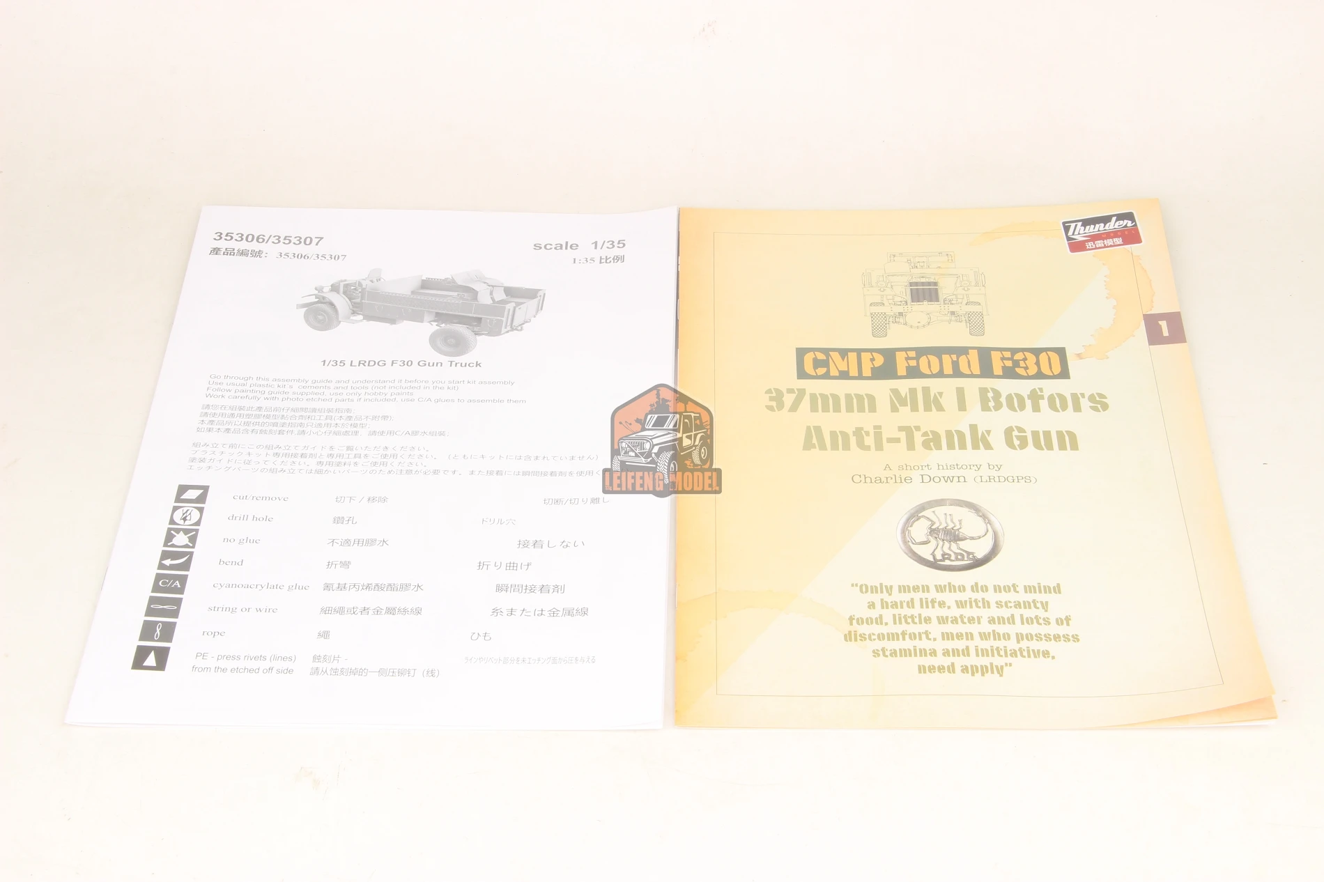 Модель Thunder TM35306 1/35 LRDG CMP F30 грузовик с 37 мм моделью оружия