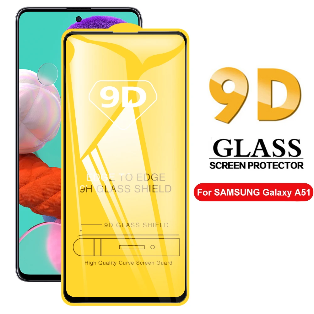 

9D Tempered Glass For Samsung Galaxy A52 A72 5G 4G Screen Protector For Samsung A51 A71 A 52 72 Full Cover Glass Protective Film
