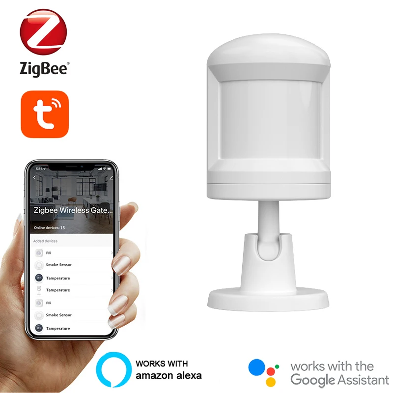 

Tuya ZigBee PIR Sensor With Foot Stand Motion Detect Wireless Gateway Hub For Smart Home Smart Human Body Movement Detect