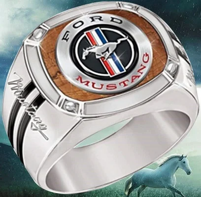 

Новейшая мода, мужское кольцо «Ford Mustang» в стиле панк, вечерние велосипедные кольца