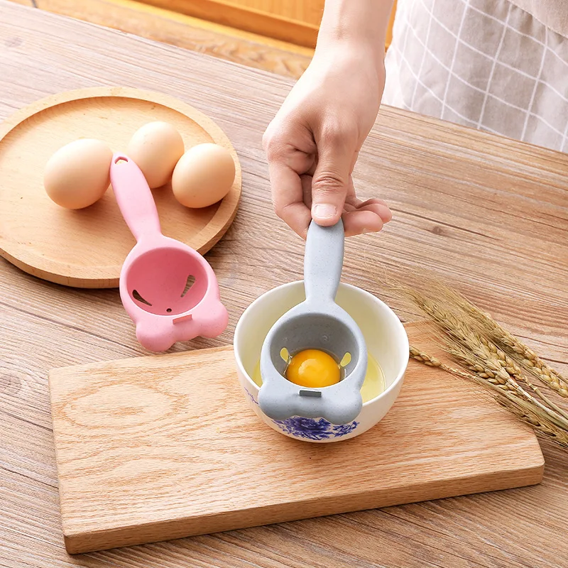 

1Pc Cute Wheat Straw Egg Separator White Yolk Sifting Home Kitchen Chef Dining Cooking Gadget For Household Divider Baking Tools