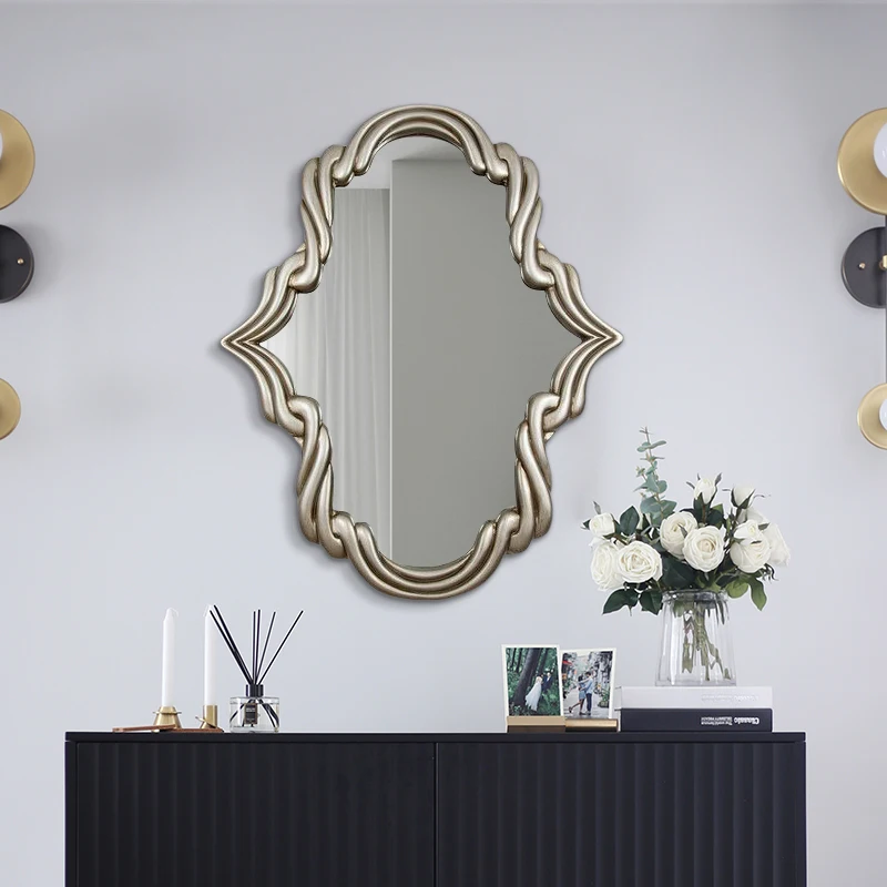 

Vintage Decorative Mirror Aesthetic Wall Irregular Shower Decorative Mirror Long Spiegel Wand Home Decoration Luxury YY50DM