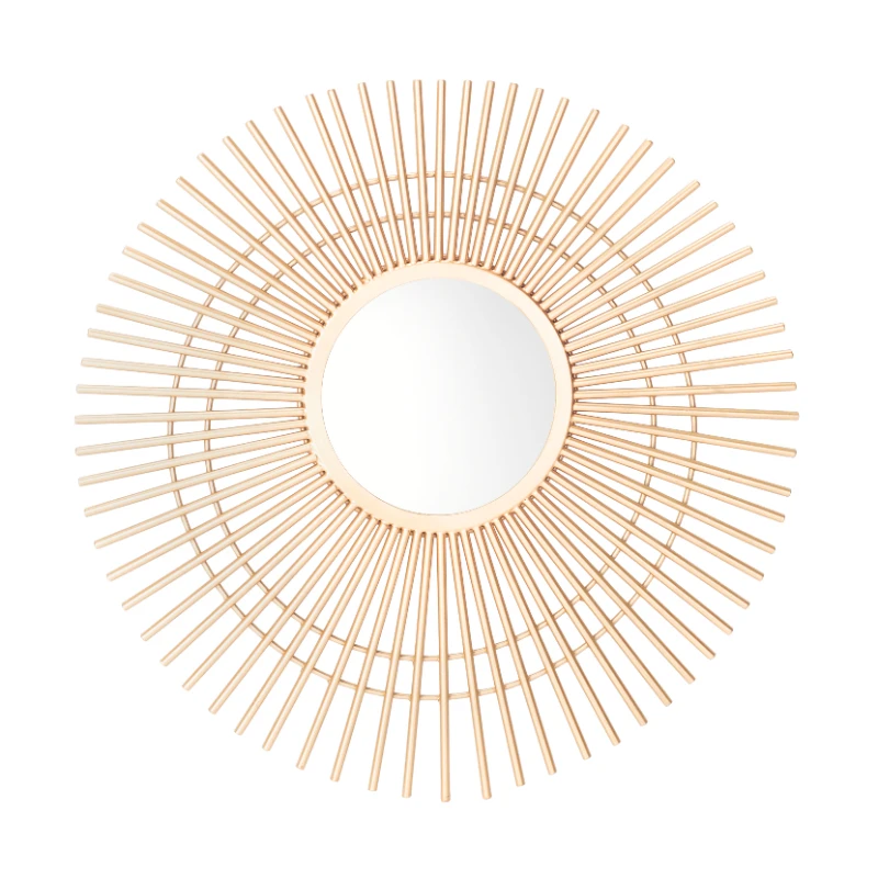 

Marlit 24 in. Radiant Lines Round Mirror, Gold