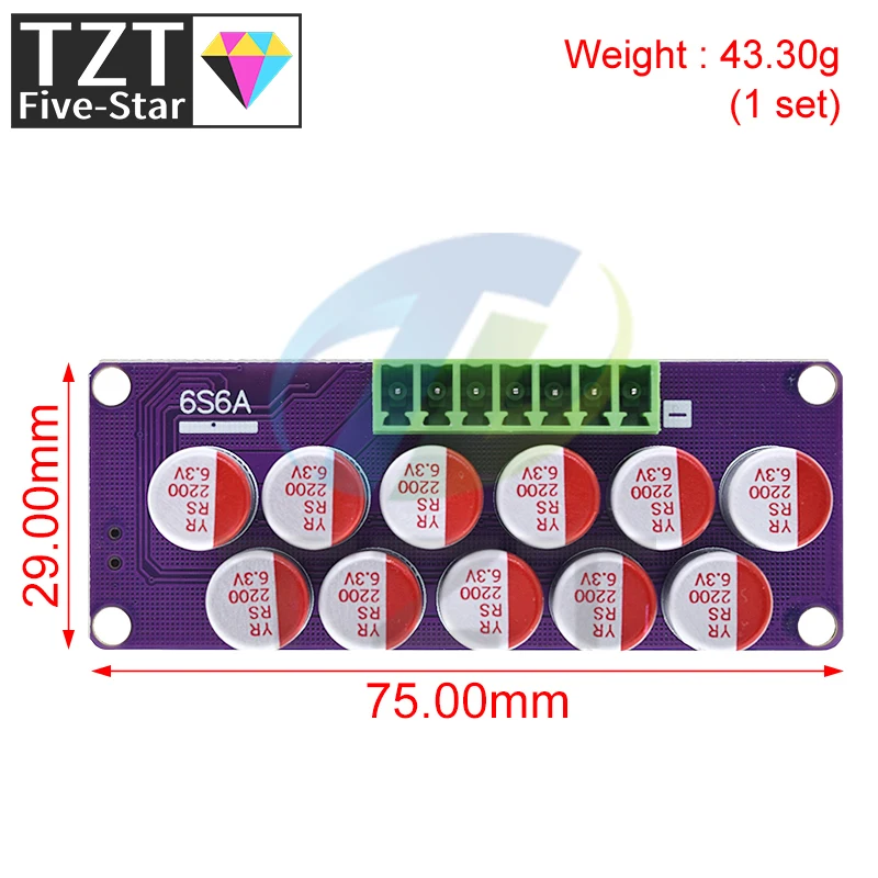 Высокотоковая плата активного эквалайзера TZT 6S 6A для литиевой батареи Lifepo4