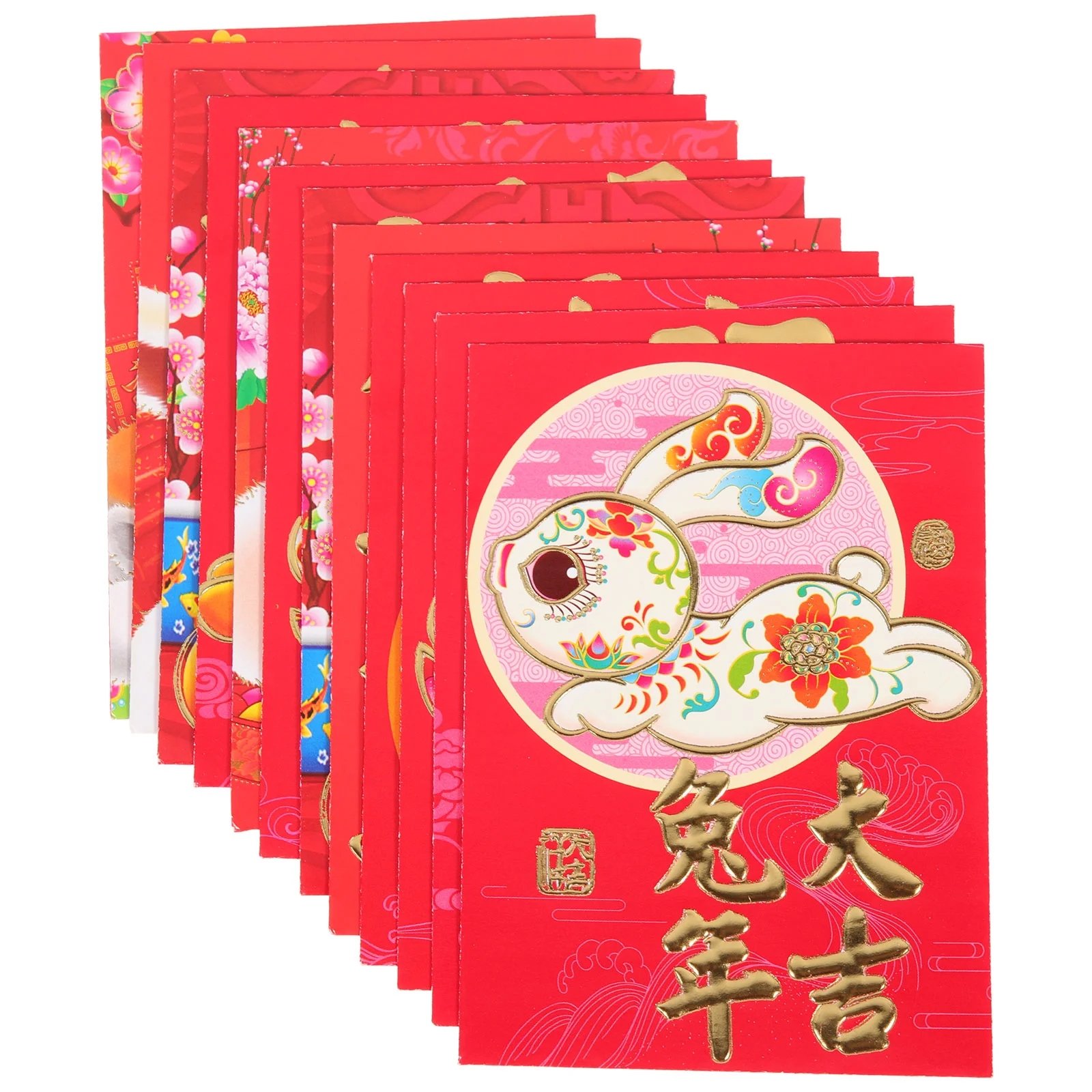 

60 Pcs 2023 Year The Rabbit Red Packets Envelope Chinese Decor Envelopes For Money Bunny Luck Bag Paper Zodiac