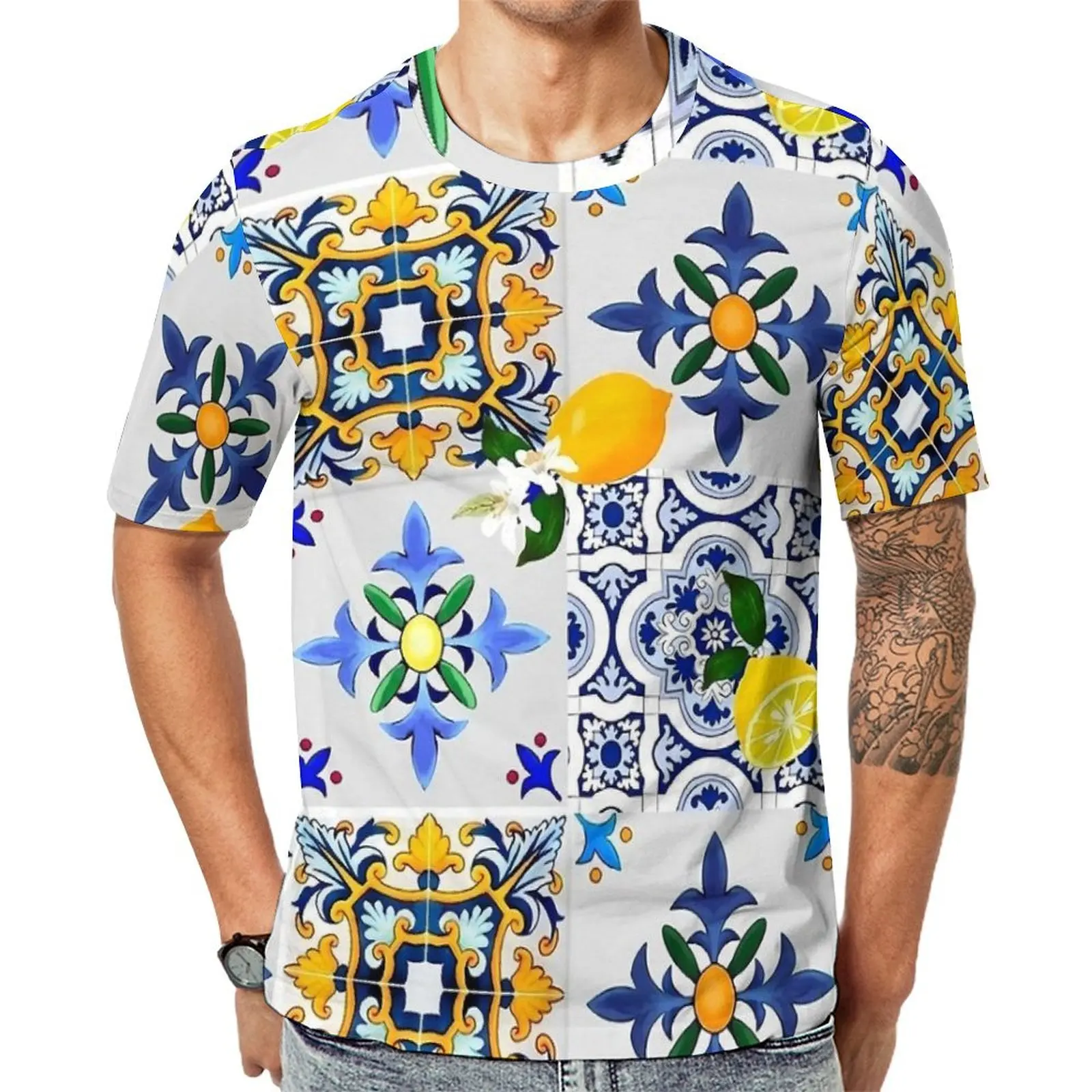 Футболка с лимоном Majolica мужская классическая футболка цветком цитрусовых