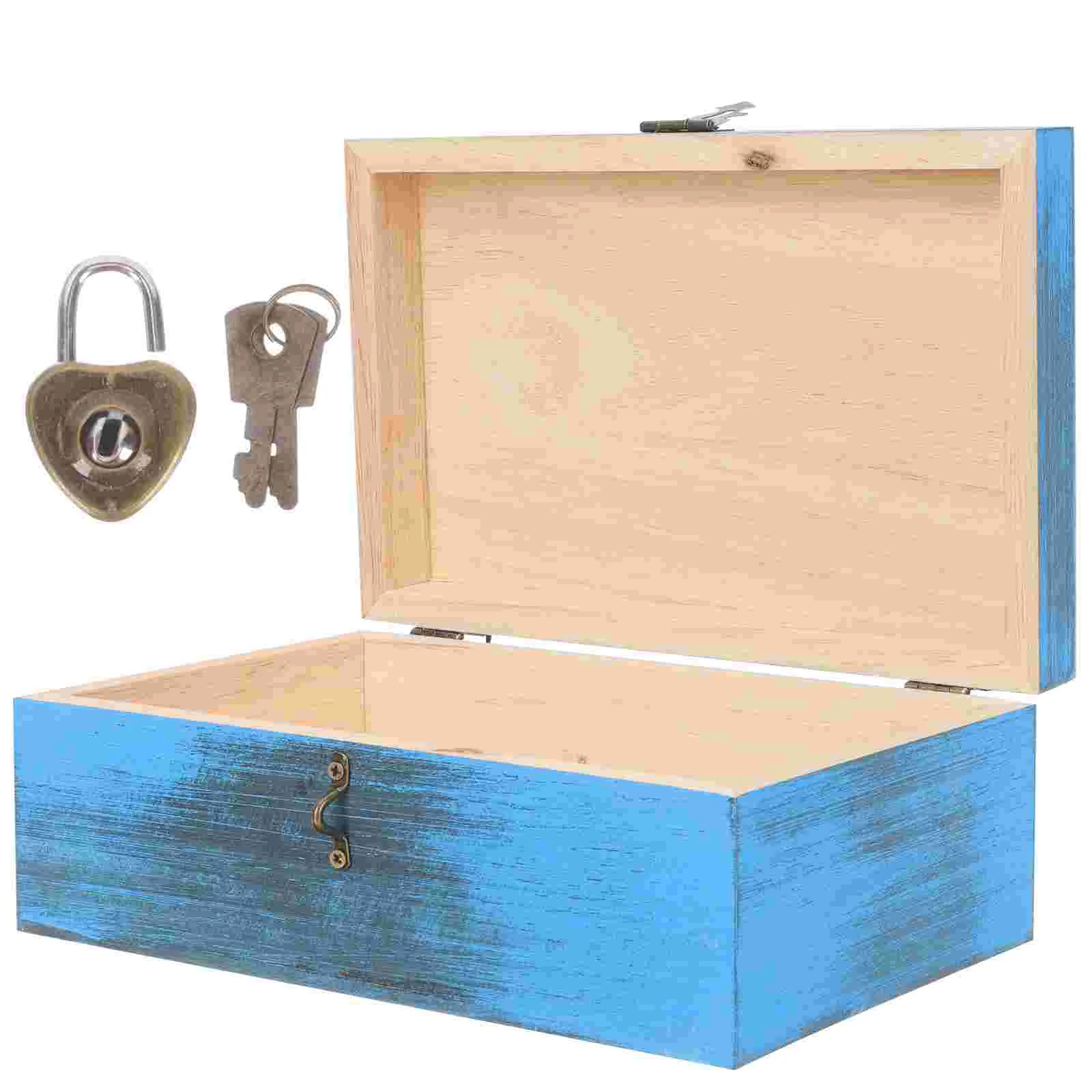 

Box Wooden Storage Jewelry Lock Station Piggy Stationery Bintea Cash Case Retro Organizercoffee Giftwoodsmall Trinket