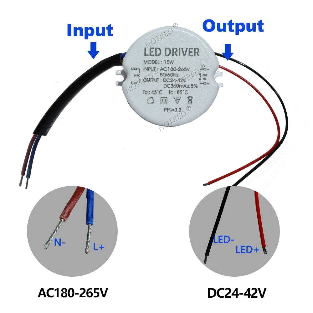 Круглые флейты 7 Вт 8 10 12 15 18 высота PF 0 9 флейта до 24 В постоянного тока 30 42 в мА для