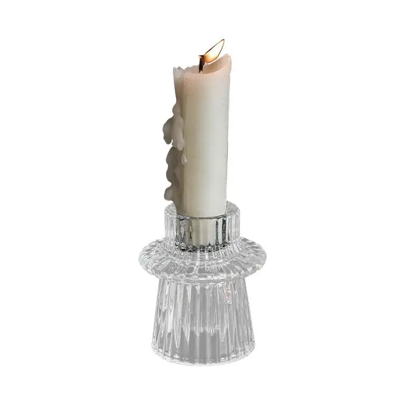 Clear Candle Holder Candle Stand For Dining Elegant Dinner Party Decorations Birthday Garden Wedding Home