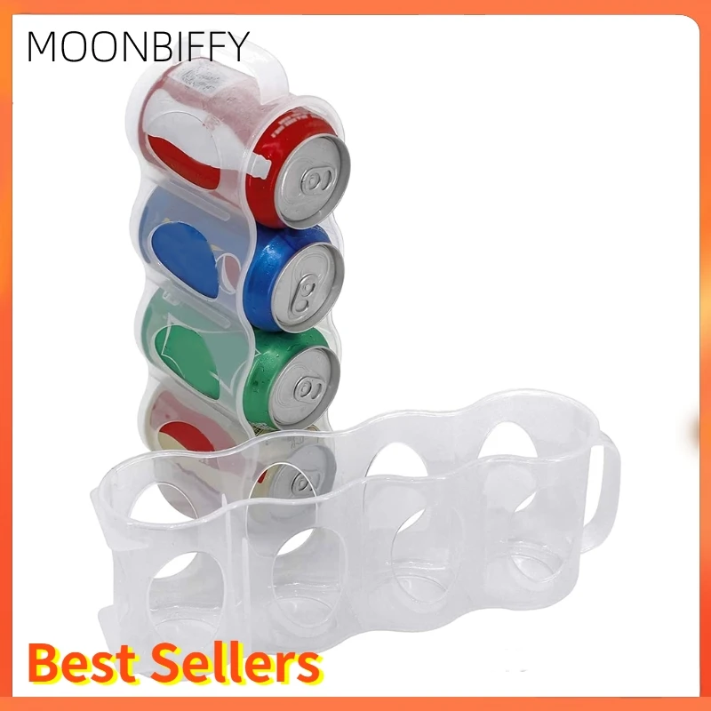 

4 Compartment Portable Soda Can Storage Rack with Stand Fridge Stackable Beer Can Rack Dispenser Beverage Fridge Storage Rack